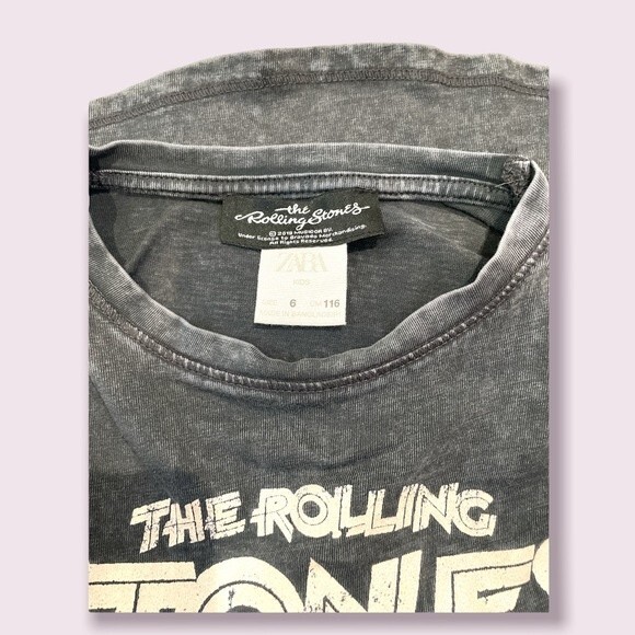 Zara Kids Rolling Stones Concert Tee SZ 6 EUC - Picture 2 of 3